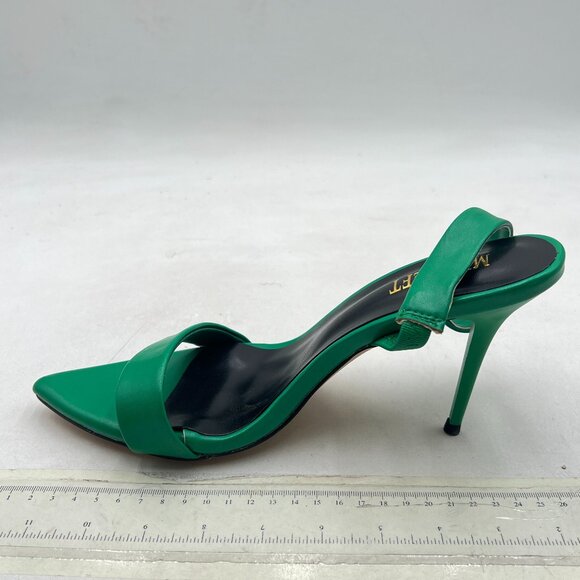 miss left Green Edgy Stiletto High Heels Open Toe Sandals Slingback Shoes - Picture 2 of 8